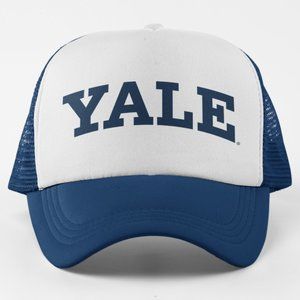 NEW Yale Bulldogs Arch Wordmark Foam Trucker Snapback Hat 2TONE NAVY
